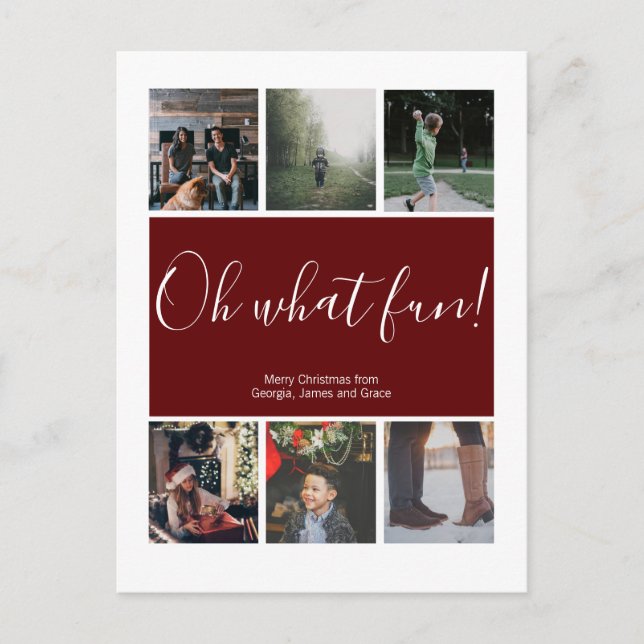 Postal Oh Qué Navidades divertidos celebran personalidade (Anverso)
