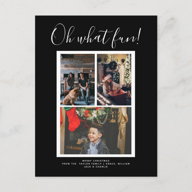 Postal Oh Qué Navidades divertidos foto personalizada de  (Anverso)