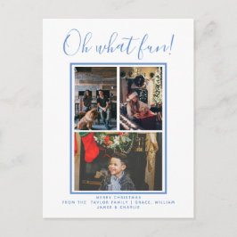 Postal Oh Qué Navidades divertidos foto personalizada de