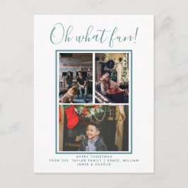 Postal Oh Qué Navidades divertidos foto personalizada de