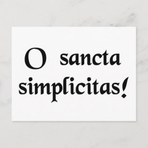 Postal ¡Oh, sagrada simplicidad!