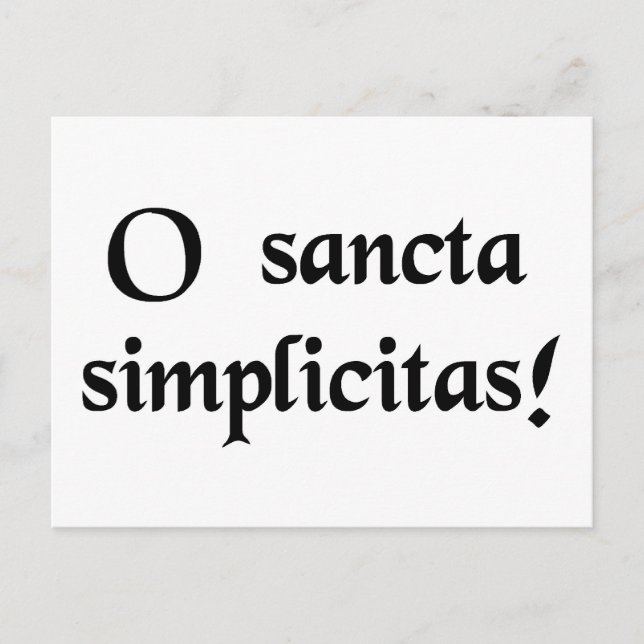 Postal ¡Oh, sagrada simplicidad! (Anverso)