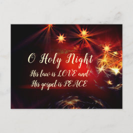 Postal Oh Santa Noche, su ley es amor, Navidades Carol