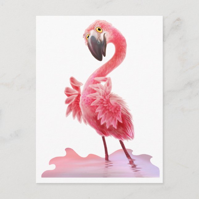 Postal ¡Oh Sí Flamingo! (Anverso)