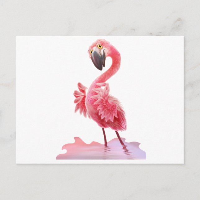 Postal ¡Oh Sí Flamingo! (Anverso)
