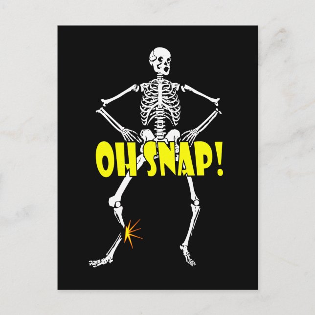 Postal Oh Snap, Funny Skeleton Halloween (Anverso)