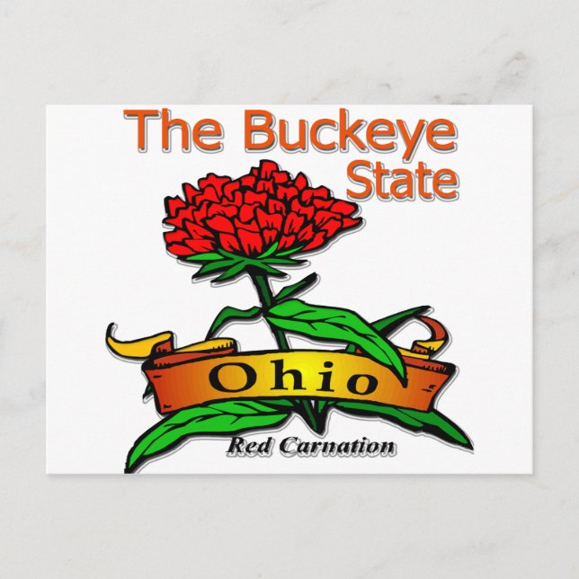 Postal Ohio Buckeye State Red Carnation (Anverso)