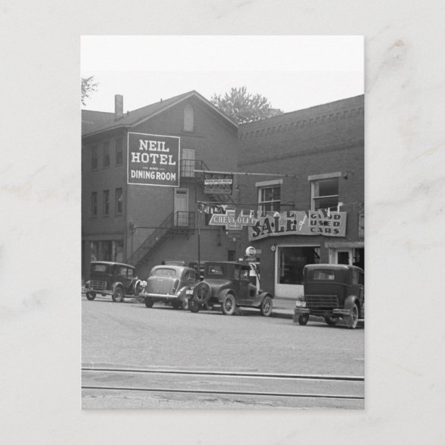 Postal Ohio de pueblo pequeño, años 30 (Anverso)