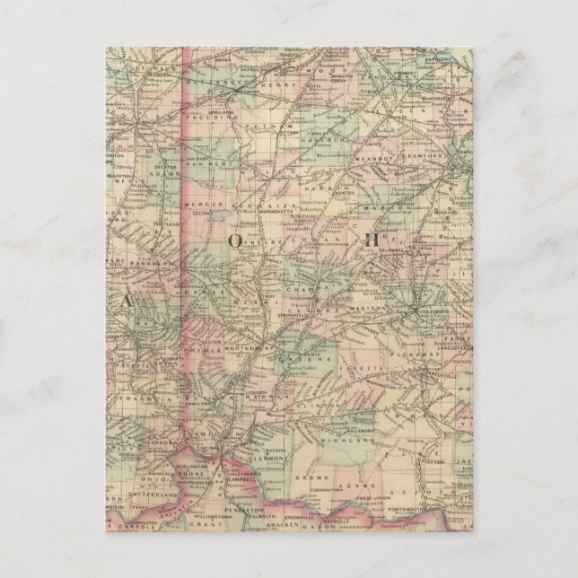 Postal Ohio e Indiana (Anverso)