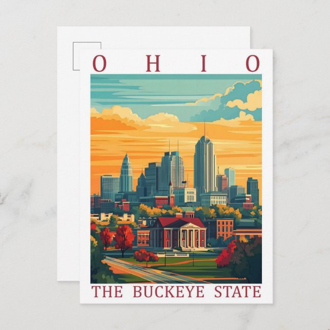 Postal Ohio el Buckeye State USA Travel Place (Anverso / Reverso)