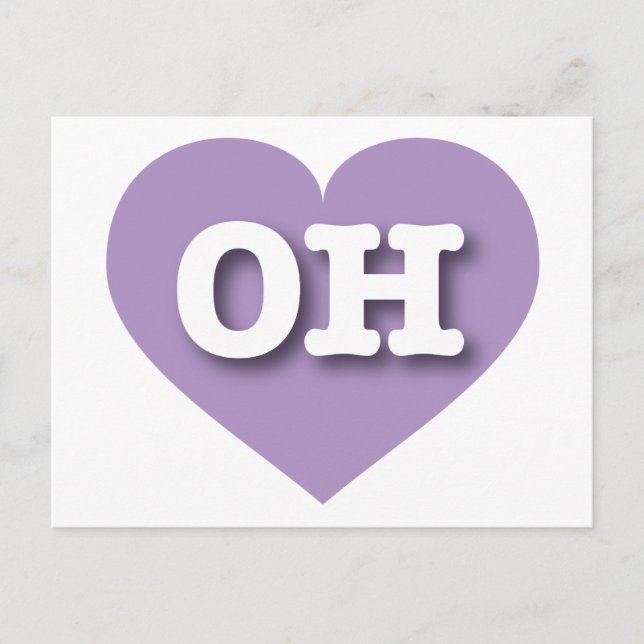 Postal Ohio Lavender Heart - Amo OH (Anverso)