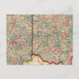 Postal Ohio, mapa de Indiana por Mitchell