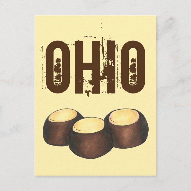 Postal Ohio OH Peanut Butter Buckeye Buck Oye Nut Candy (Anverso)