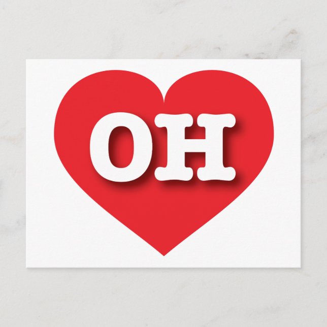 Postal Ohio Red Heart - Amo OH (Anverso)