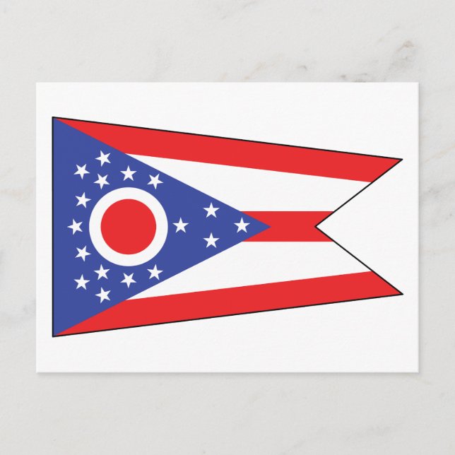 Postal Ohio State Flag Buckeye State Unique Pennant Blue  (Anverso)