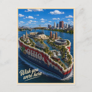 Postal Ohio Wish You Were Here Serie del Estado