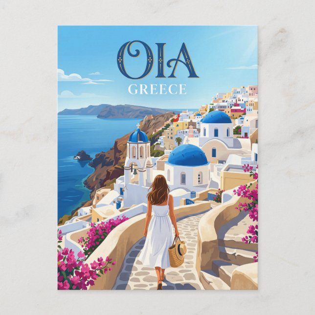 POSTAL OIA GRECIA (Anverso)