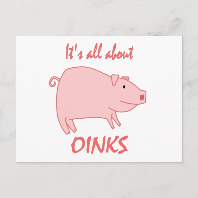 Postal Oinks de cerdo (Anverso)
