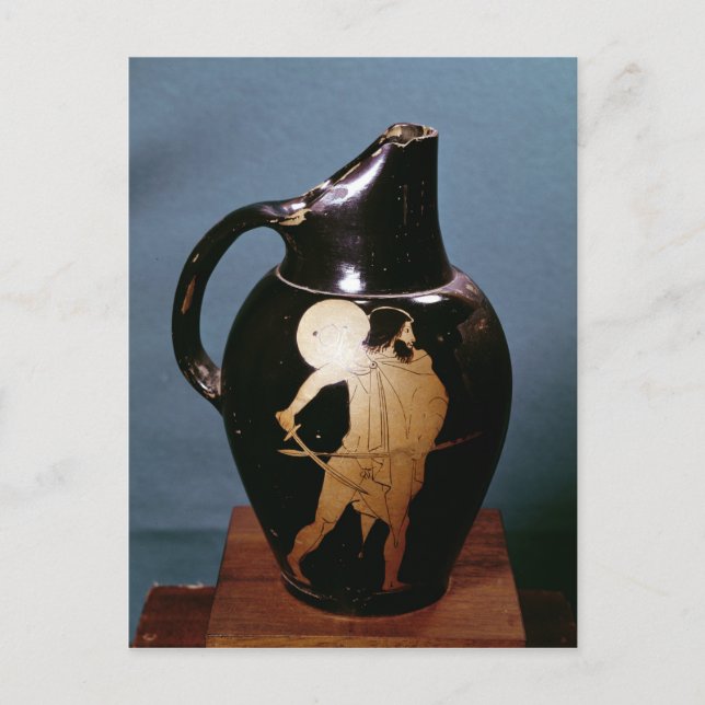 Postal Oinochoa atlántica de figura roja (Anverso)