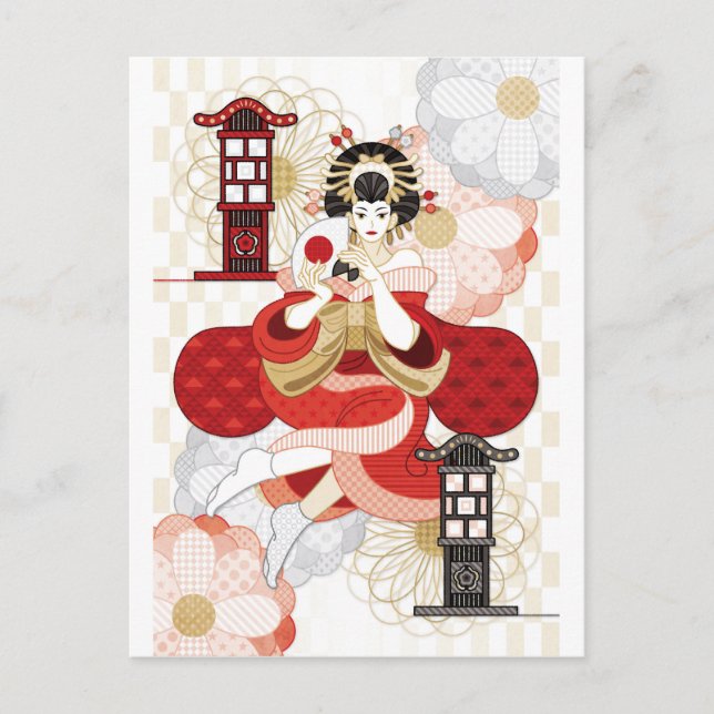 Postal Oiran y Andon (Anverso)