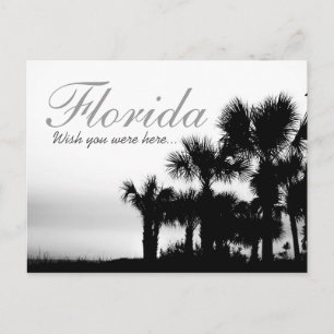 Postal Ojalá estuvieras aquí - Florida atardecer negro y