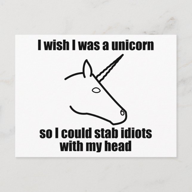 Postal Ojalá Fuera Unicornio (Anverso)