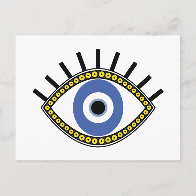 Postal Ojo azul, buena suerte, protección contra el mal o (Anverso)