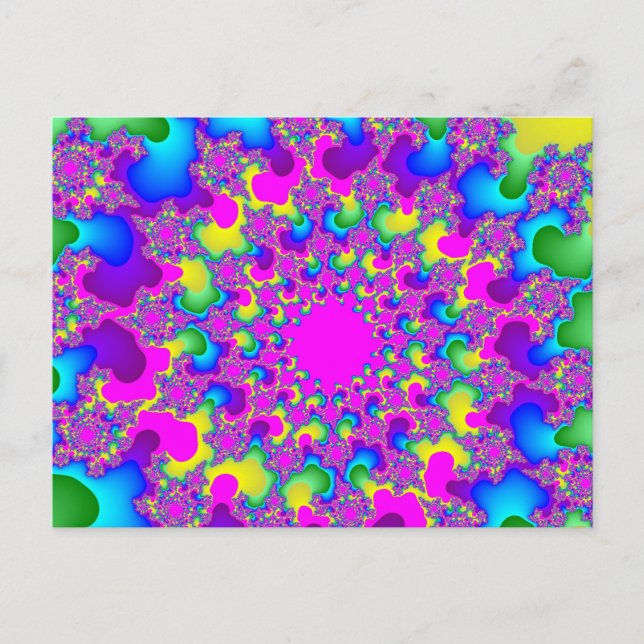 Postal Ojo de Arcoíris de Neón Rosa (Anverso)