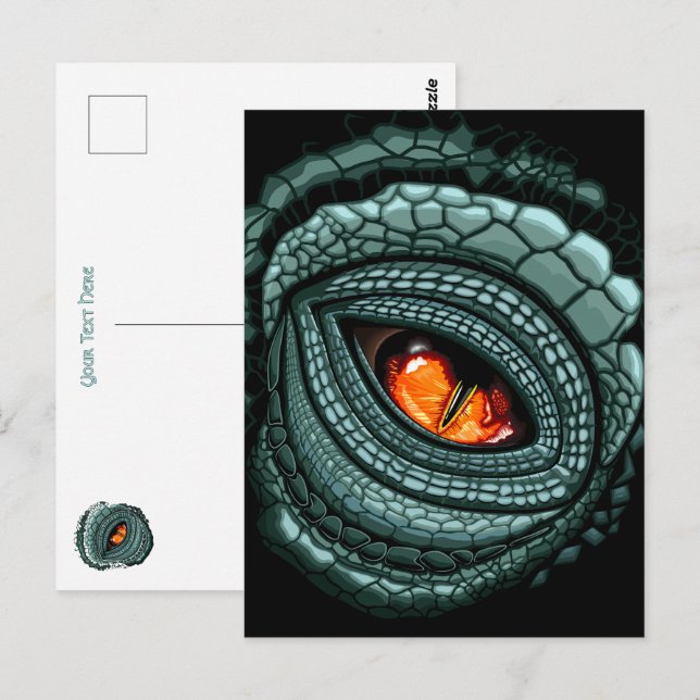 Postal Ojo de reptil depredador primitivo (Anverso / Reverso)