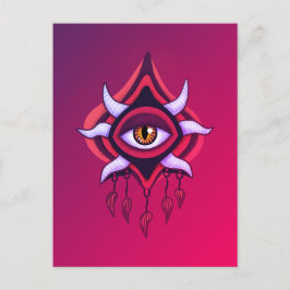 Postal Ojo Demonio Púrpura - Arte Oculto Gótico
