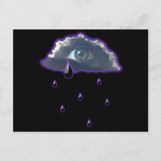Postal ojo en el cielo con lágrimas de lluvia