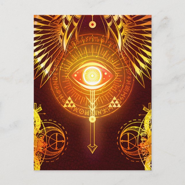 Postal Ojo místico oscuro del símbolo oculto de la eterni (Anverso)