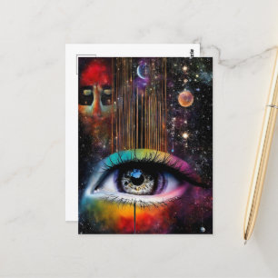 Postal Ojo surrealista del universo