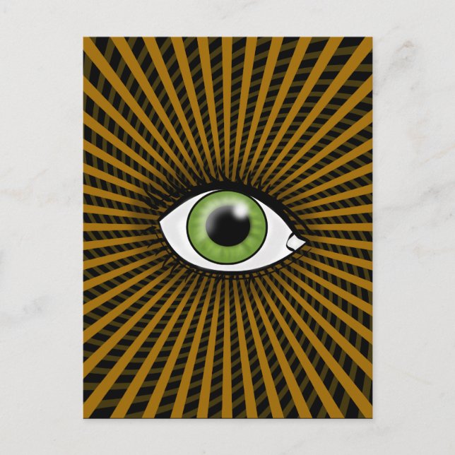 Postal Ojo verde hipnótico (Anverso)