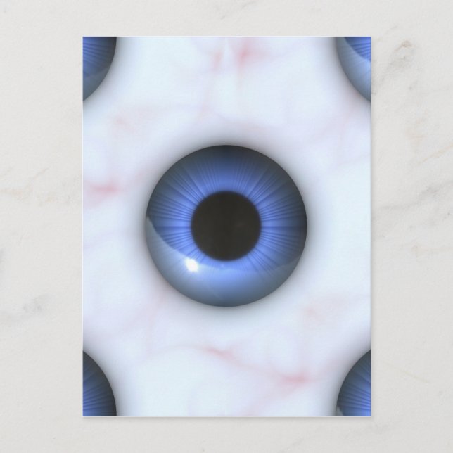 Postal ojos azules espeluznantes (Anverso)