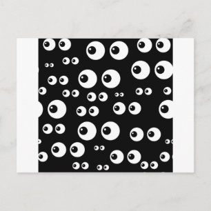 Postal ojos blancos negros
