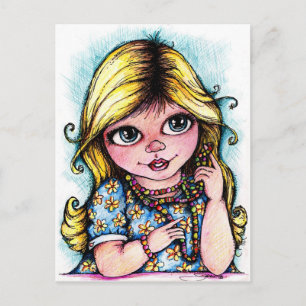 Postal Ojos brillantes y cuentas hermosas