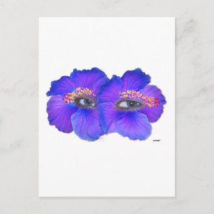 Postal Ojos de Hibiscus - Azul
