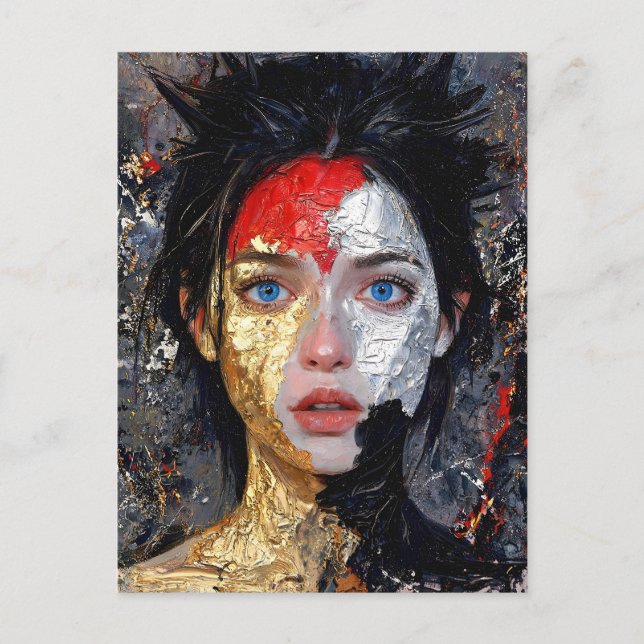 Postal Ojos de la brasa – “Retrato de brasas” (Anverso)