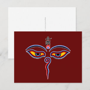 Postal Ojos de la Sabiduría de Buda - ojos del templo Bod