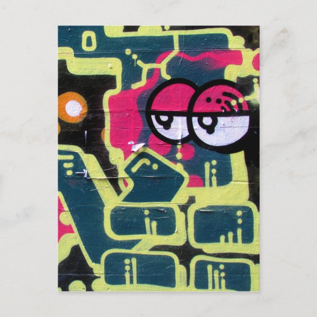 Postal ojos de pared retro (Anverso)