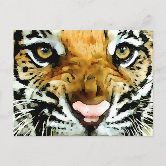 Postal Ojos de tigre (Anverso)