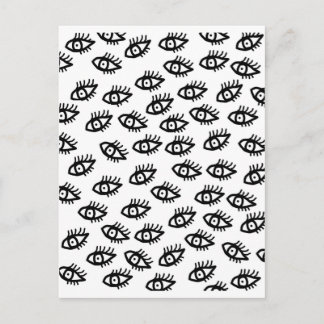 Postal Ojos gráficos en blanco y negro