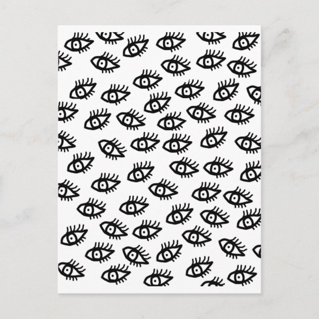 Postal Ojos gráficos en blanco y negro (Anverso)