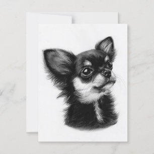 Postal Ojos inocentes - Mano Pintada Cachorro Chihuahua