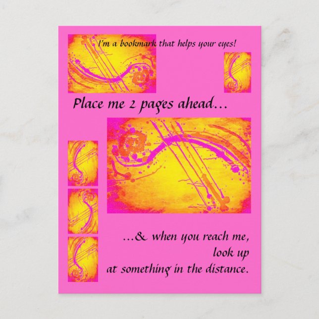 Postal Ojos sanos - marcador para lectores (Anverso)