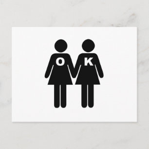 Postal OK TO BE BE GAY (lesbiana)