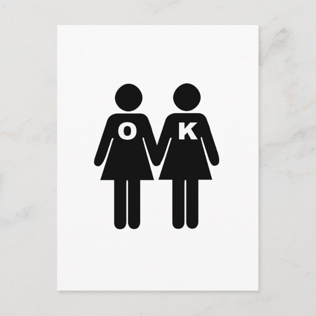 Postal OK TO BE BE GAY (lesbiana) (Anverso)