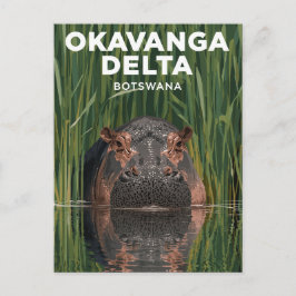 Postal Okavanga Delta Botswana Hippo Wildlife Travel