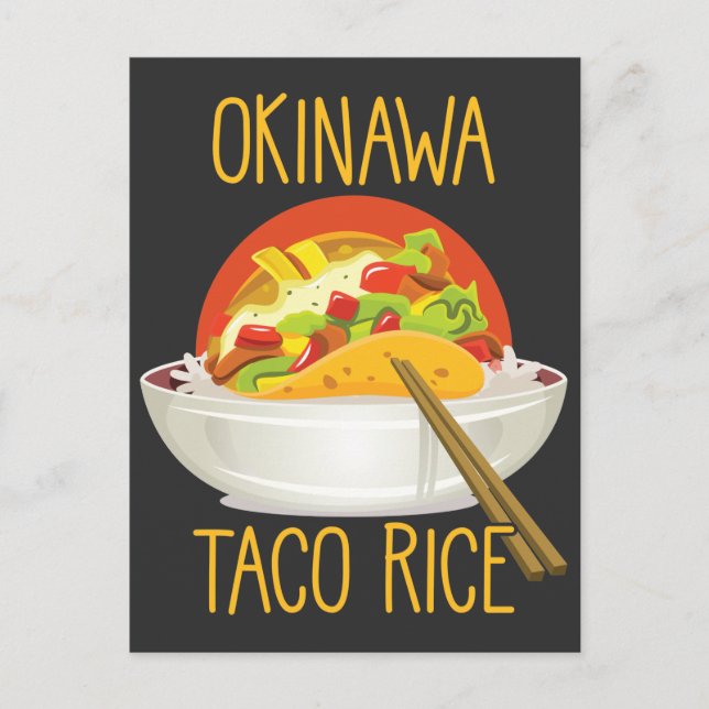Postal Okinawa Taco Rice cocina japonesa Japón (Anverso)